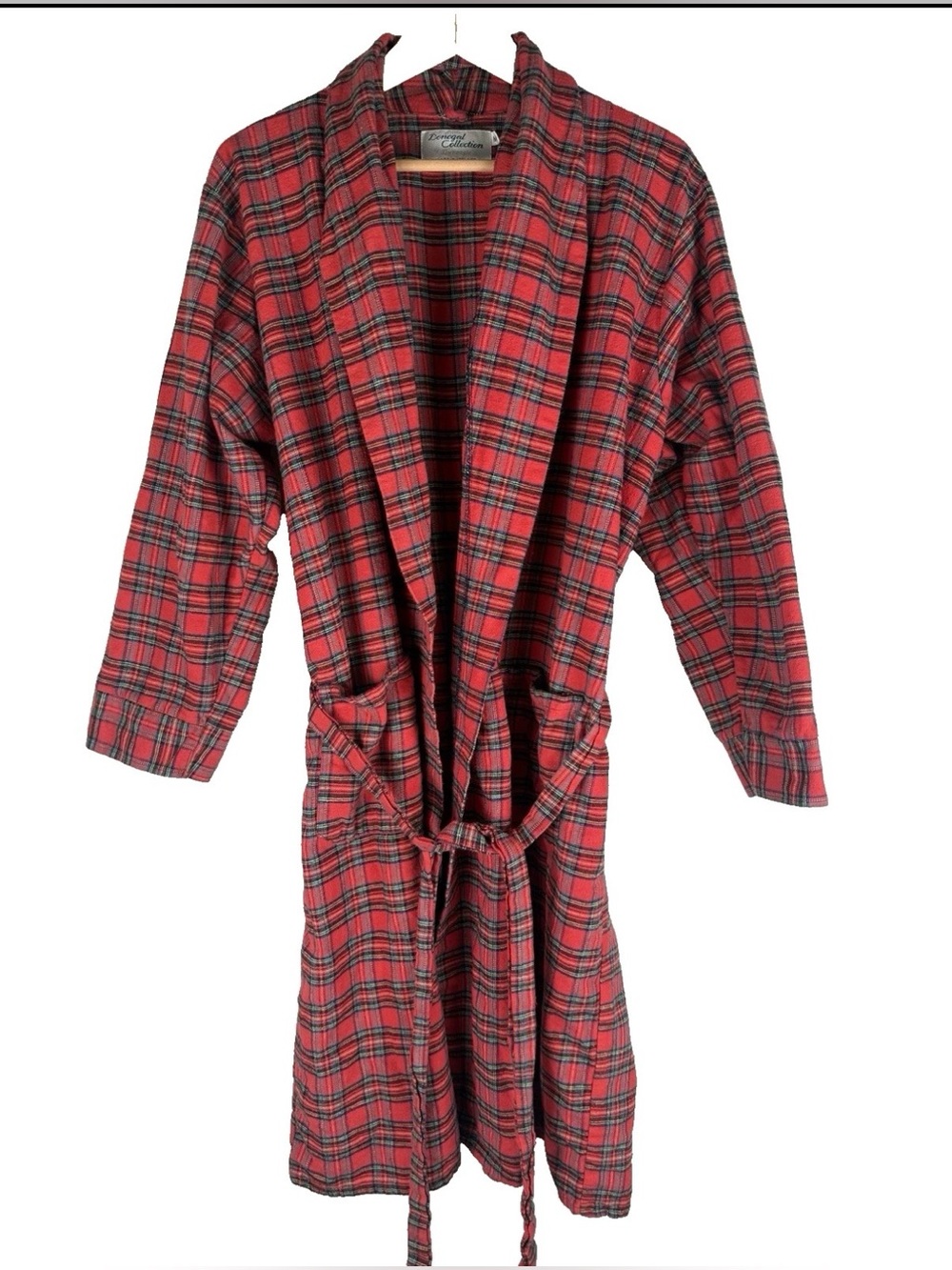 Vintage Donegal Collection Plaid‎ Robe Made in Ireland Belted Men's Size Medium